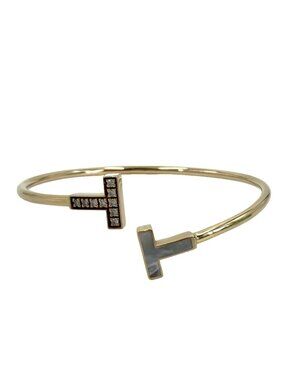 Tiffany & Co Bangle T Wire Bracelet Pink Gold Diamond